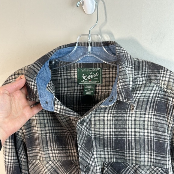 NWT Woolrich Miners Wash Cotton Flannel Plaid Shirt Sz Large Button Down Modern - Picture 12 of 15